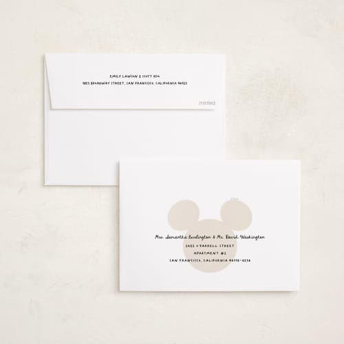 This is a candy apple holiday photo cards with standard by Kamala Nahas called disney mickey instantaneous printing on recycled smooth signature in standard