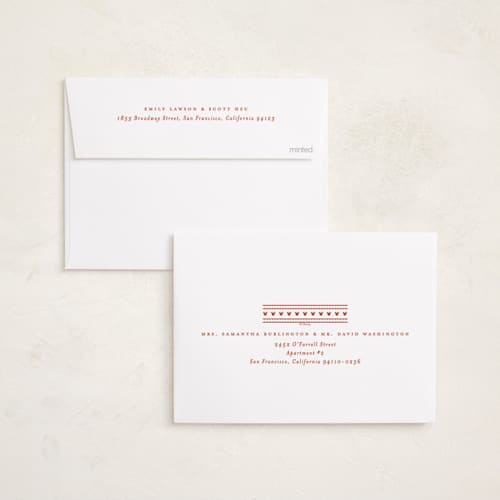 This is a cranberry holiday photo cards with standard by Ellen Schlegelmilch called mickey holiday stripes printing on recycled smooth signature in standard
