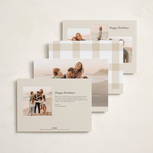 This is a vanilla holiday photo cards with standard by Creo Study called written it printing on recycled smooth signature in standard