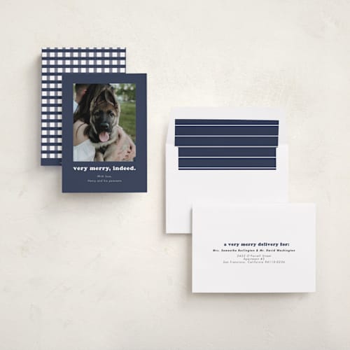 This is a midnight holiday photo cards with standard by Kristen Knechtel called indeed printing on recycled smooth signature in standard