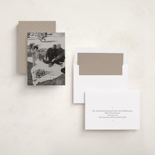 This is a snow holiday photo cards with standard by Stephanie Heinrich Godbout called full hearts printing on recycled smooth signature in standard
