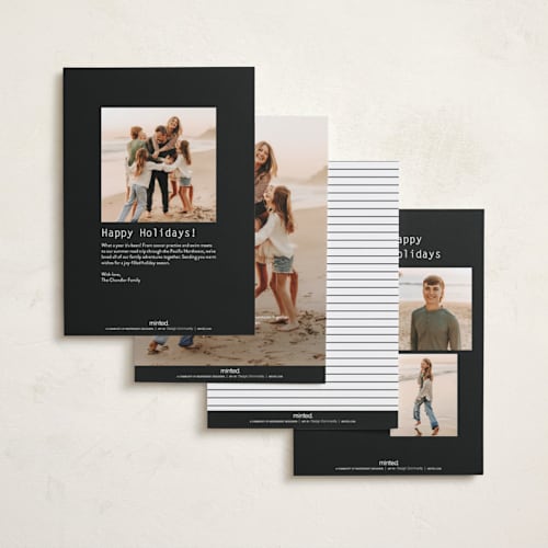 This is a coal holiday photo cards with standard by JoAnn Jinks called max printing on recycled smooth signature in standard