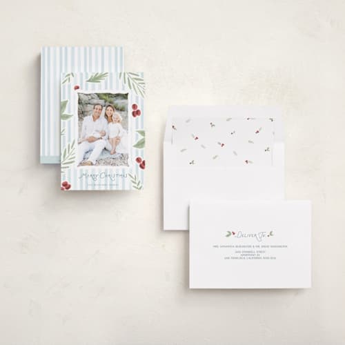 This is a coast holiday photo cards with standard by Kristen Juckiewicz called seaberry printing on recycled smooth signature in standard