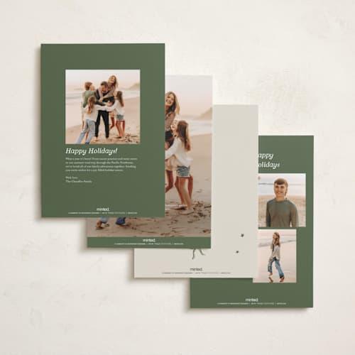 This is a glade holiday photo cards with standard by Ani Somi called merry little bow printing on recycled smooth signature in standard