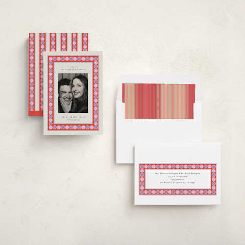 This is a sprinkles holiday photo cards with standard by Jackie Crawford called sugarplum border printing on recycled smooth signature in standard
