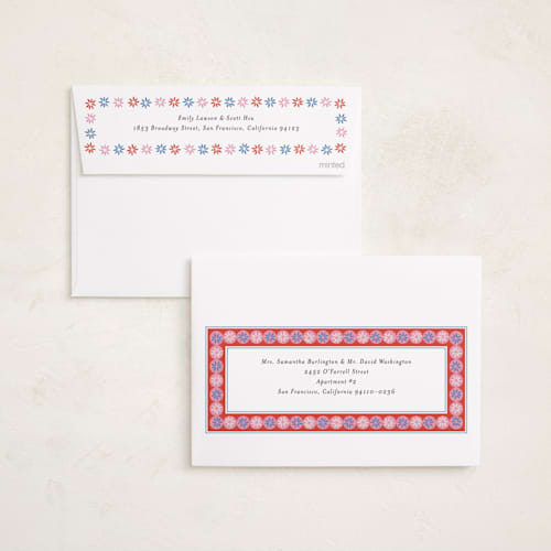 This is a sprinkles holiday photo cards with standard by Jackie Crawford called sugarplum border printing on recycled smooth signature in standard