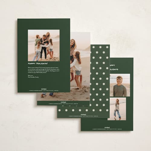 This is a edelweiss holiday photo cards with standard by Wildfield Paper Co called citron stripe printing on recycled smooth signature in standard
