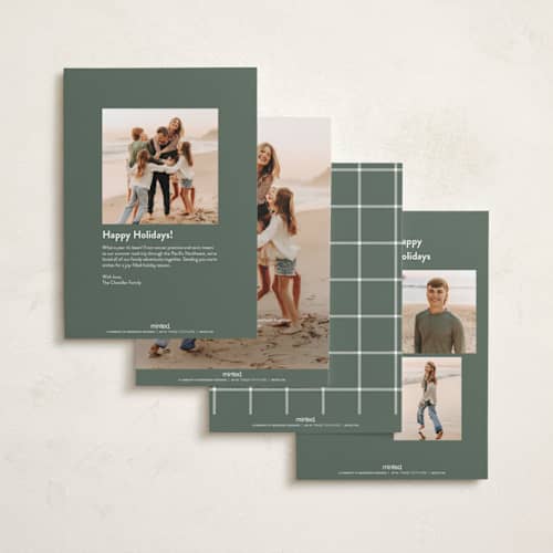 This is a snow holiday photo cards with standard by Jackie Crawford called vintage fun printing on recycled smooth signature in standard