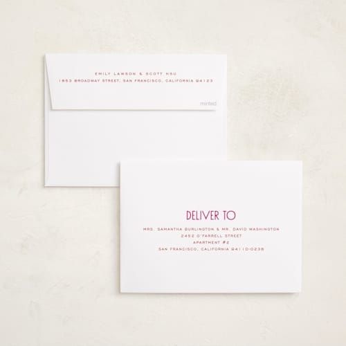 This is a berry holiday photo cards with standard by Nazia Hyder called fun & bold type printing on recycled smooth signature in standard