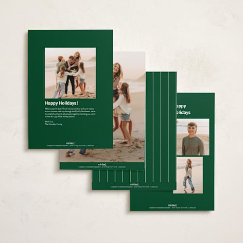 This is a forest holiday photo cards with standard by Jen Ramsey called christmas elegance printing on recycled smooth signature in standard
