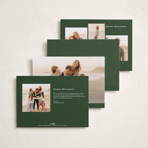 This is a forest holiday photo cards with standard by Celine Nguyen called snowy family printing on recycled smooth signature in standard