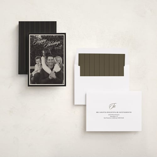 This is a inkwell holiday photo cards with standard by Ani Somi called classic portrait printing on recycled smooth signature in standard
