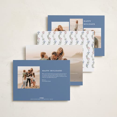 This is a winter holiday photo cards with standard by Petra Kern called border line printing on recycled smooth signature in standard