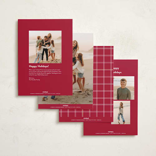 This is a candy cane holiday photo cards with standard by Julie Murray called home sweet home printing on recycled smooth signature in standard