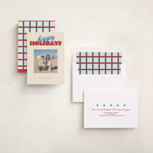 This is a americana holiday photo cards with standard by Inkblot Design called holiday poster printing on recycled smooth signature in standard