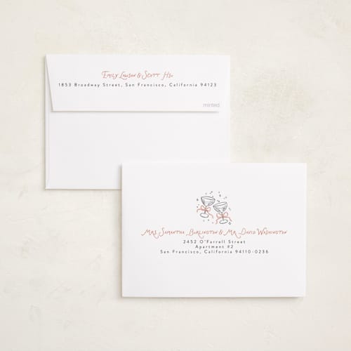 This is a candied grapefruit holiday photo cards with standard by Randi Cirelli called newlywed toast printing on recycled smooth signature in standard