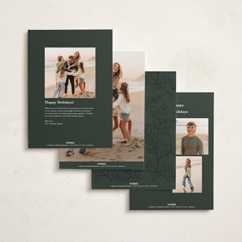 This is a cypress holiday photo cards with standard by Kate Ahn called currier printing on recycled smooth signature in standard