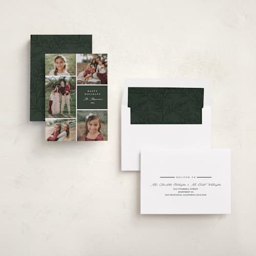 This is a cypress holiday photo cards with standard by Kate Ahn called currier printing on recycled smooth signature in standard