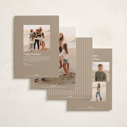 This is a gingerbread holiday photo cards with standard by JoAnn Jinks called modern border printing on recycled smooth signature in standard