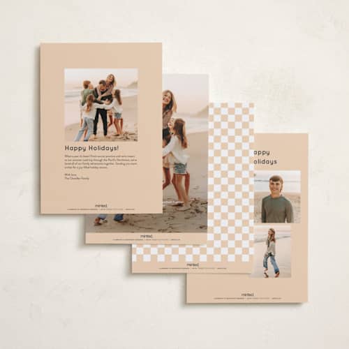 This is a eggnog holiday photo cards with standard by Snow and Ivy called tour printing on recycled smooth signature in standard