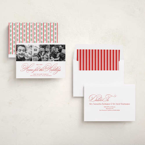 This is a berry holiday photo cards with standard by Alethea and Ruth called home slideshow printing on recycled smooth signature in standard