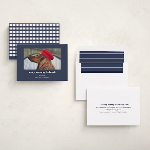 This is a midnight holiday photo cards with standard by Kristen Knechtel called indeed printing on recycled smooth signature in standard
