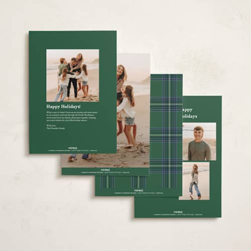 This is a evergreen holiday photo cards with standard by Cindy Reynolds called navy baby printing on recycled smooth signature in standard