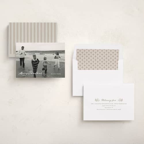 This is a snowdrift holiday photo cards with standard by Erin L. Wilson called stafford printing on recycled smooth signature in standard