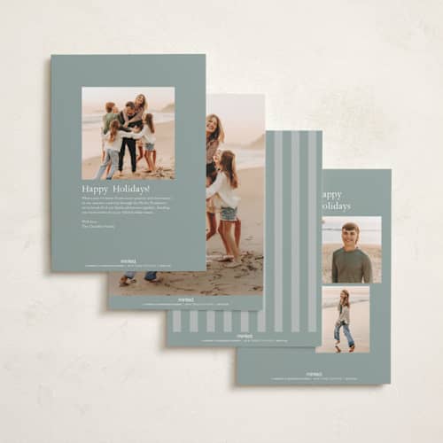 This is a pine needle holiday photo cards with standard by Kasia Labocki called homebound printing on recycled smooth signature in standard