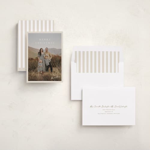 This is a vanilla holiday photo cards with standard by Kasia Labocki called homebound printing on recycled smooth signature in standard