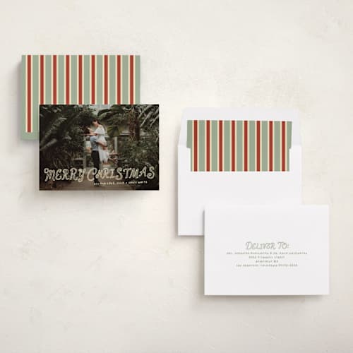 This is a butter holiday photo cards with standard by Everett Paper Goods called sugar cookie printing on recycled smooth signature in standard
