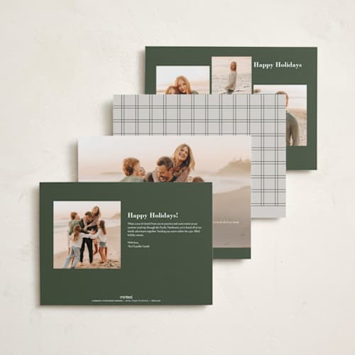 This is a moss holiday photo cards with standard by Stacey Meacham called simple holidays printing on recycled smooth signature in standard