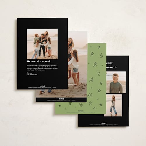 This is a ink holiday photo cards with standard by Ekko Studio called tiny note printing on recycled smooth signature in standard