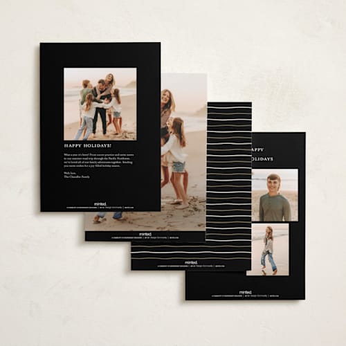 This is a licorice holiday photo cards with standard by Ekko Studio called city sketch printing on recycled smooth signature in standard