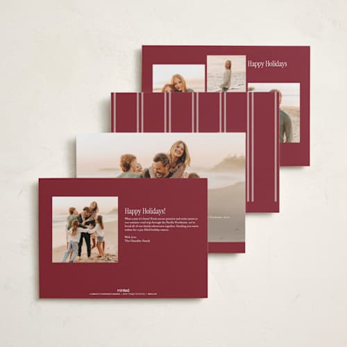 This is a cranberry holiday photo cards with standard by Angela Garrick called eastcoast printing on recycled smooth signature in standard
