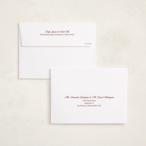 This is a cranberry holiday photo cards with standard by Angela Garrick called eastcoast printing on recycled smooth signature in standard