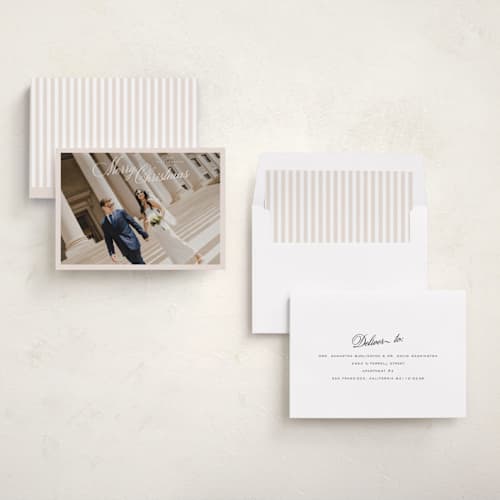 This is a chiffon holiday photo cards with standard by Nicoletta Savod called gorgeous printing on recycled smooth signature in standard