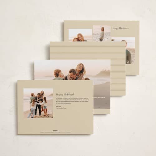 This is a ivory holiday photo cards with standard by Ana de Sousa called just married & merry printing on recycled smooth signature in standard