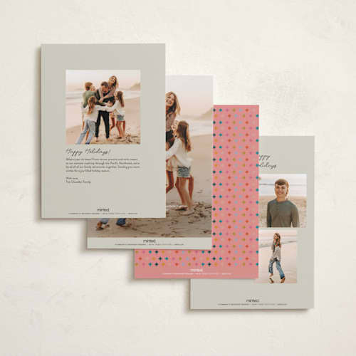 This is a tinsel holiday photo cards with standard by Sierra Lee called colorful stars printing on recycled smooth signature in standard