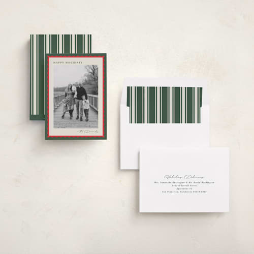 This is a balsam fir holiday photo cards with standard by Kristie Kern called baxter printing on recycled smooth signature in standard