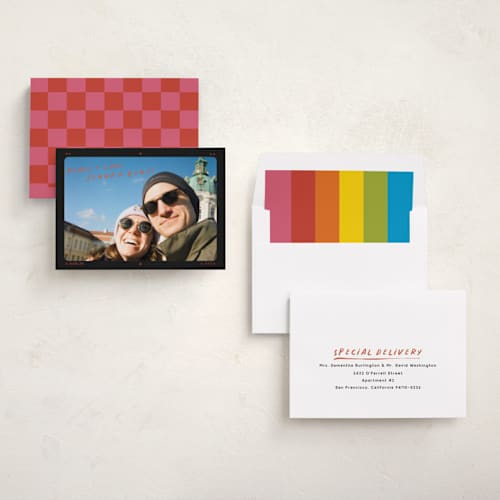 This is a chroma holiday photo cards with standard by Kamala Nahas called film note printing on recycled smooth signature in standard