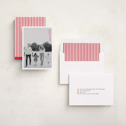 This is a berry holiday photo cards with standard by Wendy Chung called modern postcard printing on recycled smooth signature in standard