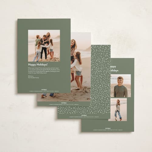 This is a snow holiday photo cards with standard by Hooray Creative called sans and signature printing on recycled smooth signature in standard