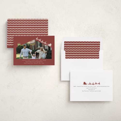This is a cinnamon holiday photo cards with standard by Heather Schertzer called new stop printing on recycled smooth signature in standard