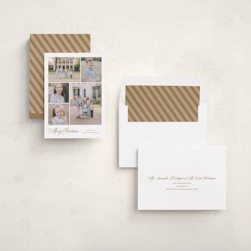 This is a candlelight holiday photo cards with standard by Carolyn MacLaren called formal five printing on recycled smooth signature in standard