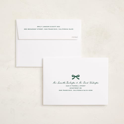 This is a pine holiday photo cards with standard by Stacey Meacham called cute gingham mat printing on recycled smooth signature in standard