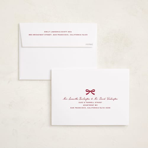 This is a garnet holiday photo cards with standard by Stacey Meacham called cute gingham mat printing on recycled smooth signature in standard