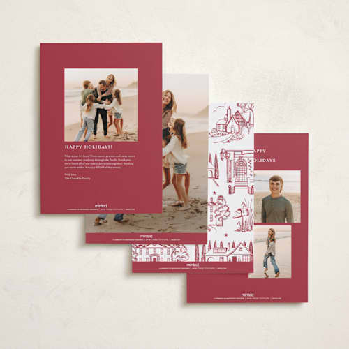 This is a berry holiday photo cards with standard by Teju Reval called festive home printing on recycled smooth signature in standard