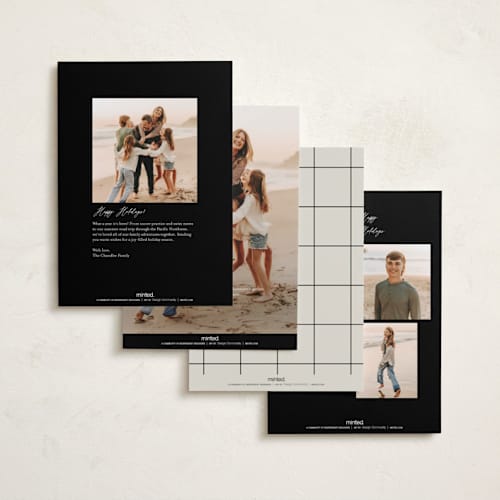 This is a eggnog holiday photo cards with standard by Angela Thompson called merry modern printing on recycled smooth signature in standard