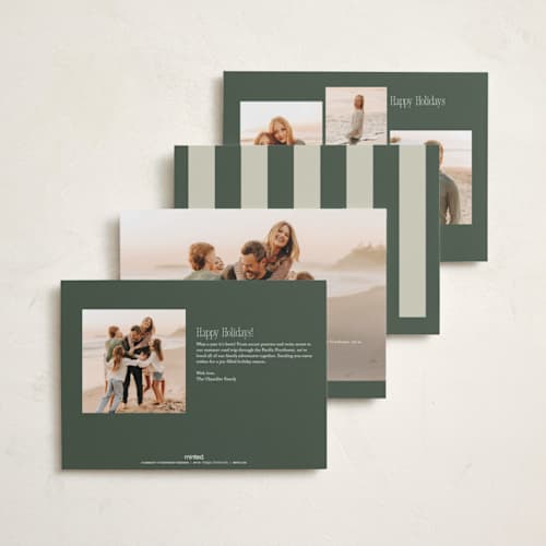 This is a spruce holiday photo cards with standard by Blustery August called apple cider printing on recycled smooth signature in standard